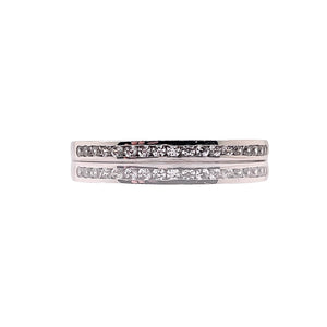 Women’s Dainty Channel Set Band In 10 KT White Gold With CZ
