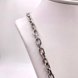 Solid Hermès Link Chain In 10 KT White Gold