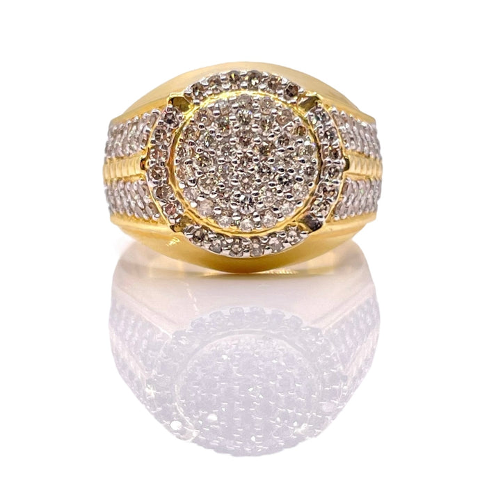 1.16 CT. Natural Diamonds Men’s Ring In 10 KT Yellow Gold