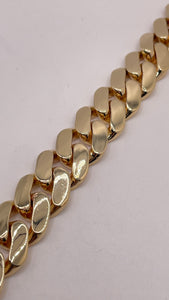 14.9mm Solid Miami Cuban Link Bracelet In 10 KT Yellow Gold