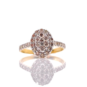 0.60 CT. Oval Shape Bridal Ring In 10 KT Yellow Gold