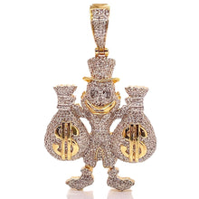 Load image into Gallery viewer, 1.72 CT. Custom-Made Duck Holding Money Bag Pendent In 10KT Gold