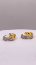 Load image into Gallery viewer, 0.28 CT. Natural Diamond Hoop Earrings In 10 KT Yellow Gold