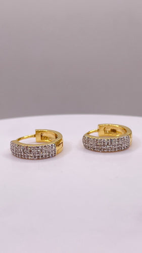 0.28 CT. Natural Diamond Hoop Earrings In 10 KT Yellow Gold