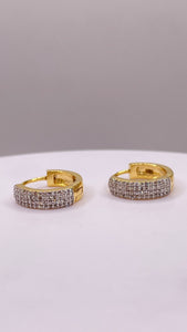 0.28 CT. Natural Diamond Hoop Earrings In 10 KT Yellow Gold