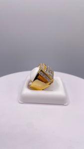 1.14 CT. Beautiful Baguette & Round Natural Diamond Men’s Rectangle Ring In 10 KT Yellow Gold