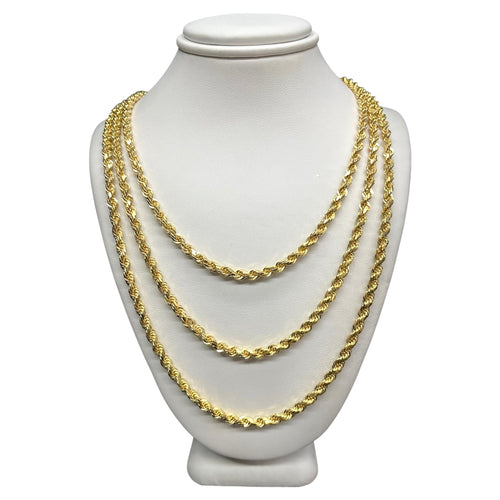 3.5mm Solid Rope Chain In 10 KT Yellow Gold
