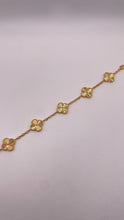 Load image into Gallery viewer, 5 Clover Bracelet In 18 KT Yellow Gold