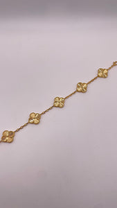 5 Clover Bracelet In 18 KT Yellow Gold