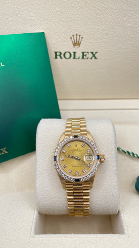 26mm Women’s DateJust Rolex Watch With Champagne Diamond Dial