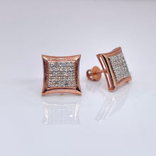 Load image into Gallery viewer, 0.26 CT. Natural Diamond Square Shape Stud Earrings In 10 KT Rose Gold