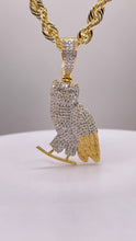 Load image into Gallery viewer, 0.87 CT. Natural Diamond Owl Pendent In 10 KT Yellow Gold