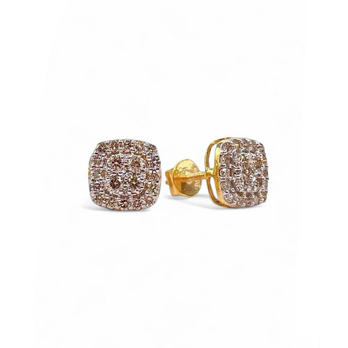 0.55 CT. Natural Diamond Stud Earrings In 10 KT Yellow Gold