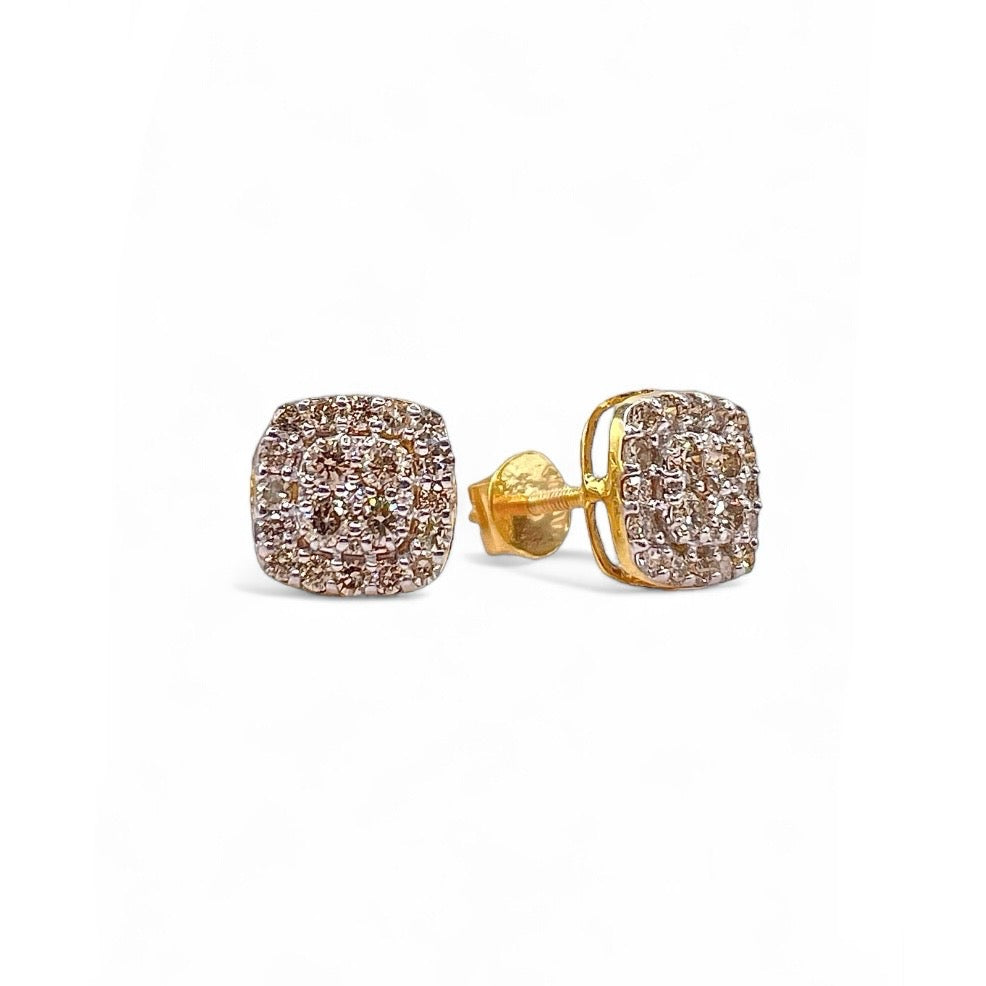 0.55 CT. Natural Diamond Stud Earrings In 10 KT Yellow Gold
