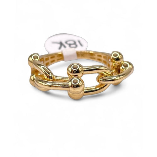 8.6mm Link Ring In 18 KT Yellow Gold