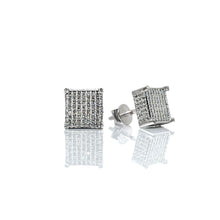 Load image into Gallery viewer, 0.50 CT. Natural Diamond Square Shape Stud Earrings In 10 KT White Gold