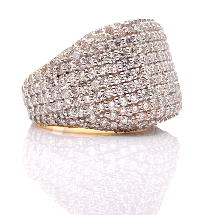 8.98 CT. Natural Diamond Men’s Ring In 10 KT Yellow Gold