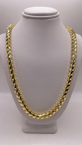 6mm Solid Diamond-Cut Millennium Franco Link Chain In 10 KT Yellow Gold
