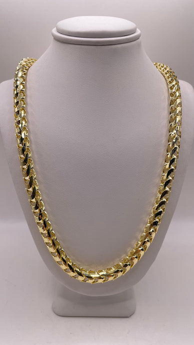 Solid Diamond-Cut Millennium Franco Link Chain In 10 KT Yellow Gold