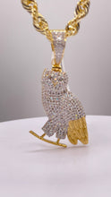 Load image into Gallery viewer, 0.87 CT. Natural Diamond Owl Pendent In 10 KT Yellow Gold