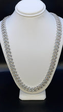 Load image into Gallery viewer, 10.3mm CZ Zig-Zag Cuban Link Chain/Bracelet In Silver