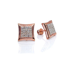 Load image into Gallery viewer, 0.26 CT. Natural Diamond Square Shape Stud Earrings In 10 KT Rose Gold