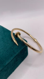 14 KT Yellow Gold Nail Style Bangle