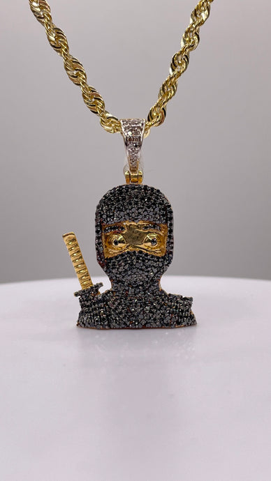 1.06 CT. Natural Diamond Ninja Pendent In 10 KT Yellow Gold