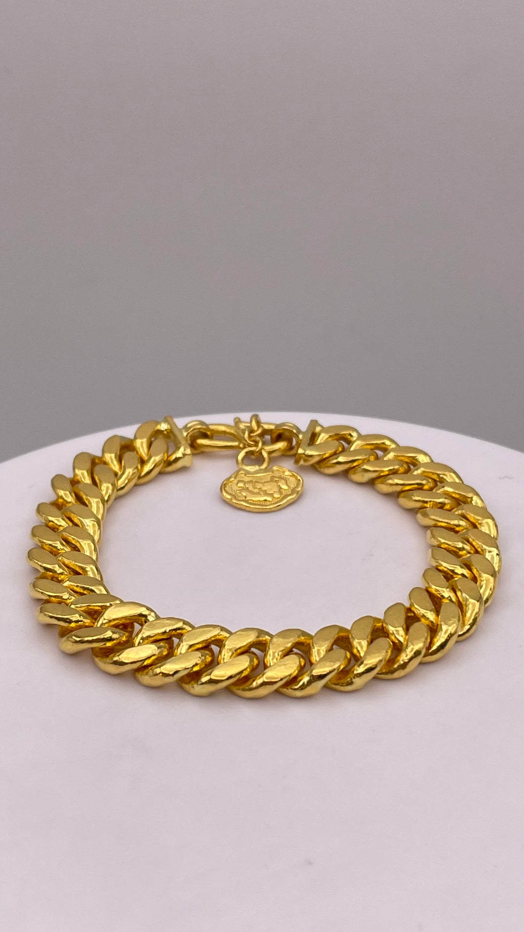 9.3mm Solid Miami Cuban Link Bracelet In 24 KT Yellow Gold