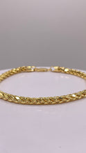 Load image into Gallery viewer, 3.9mm Palm Wheat Franco Link Bracelet In 10 KT Yellow Gold