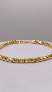 3.9mm Palm Wheat Franco Link Bracelet In 10 KT Yellow Gold