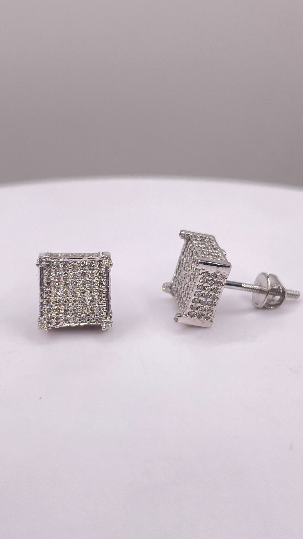 0.60 CT. Natural Diamond Square Shape Stud Earrings In 10 KT White Gold