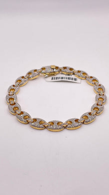 3.5 CT. Natural Diamond Gucci Link Bracelet In 10 KT Yellow Gold