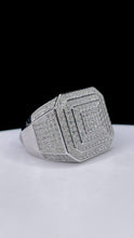 Load image into Gallery viewer, Men’s Square Shape Silver Ring With CZ