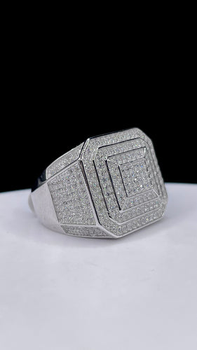 Men’s Square Shape Silver Ring With CZ