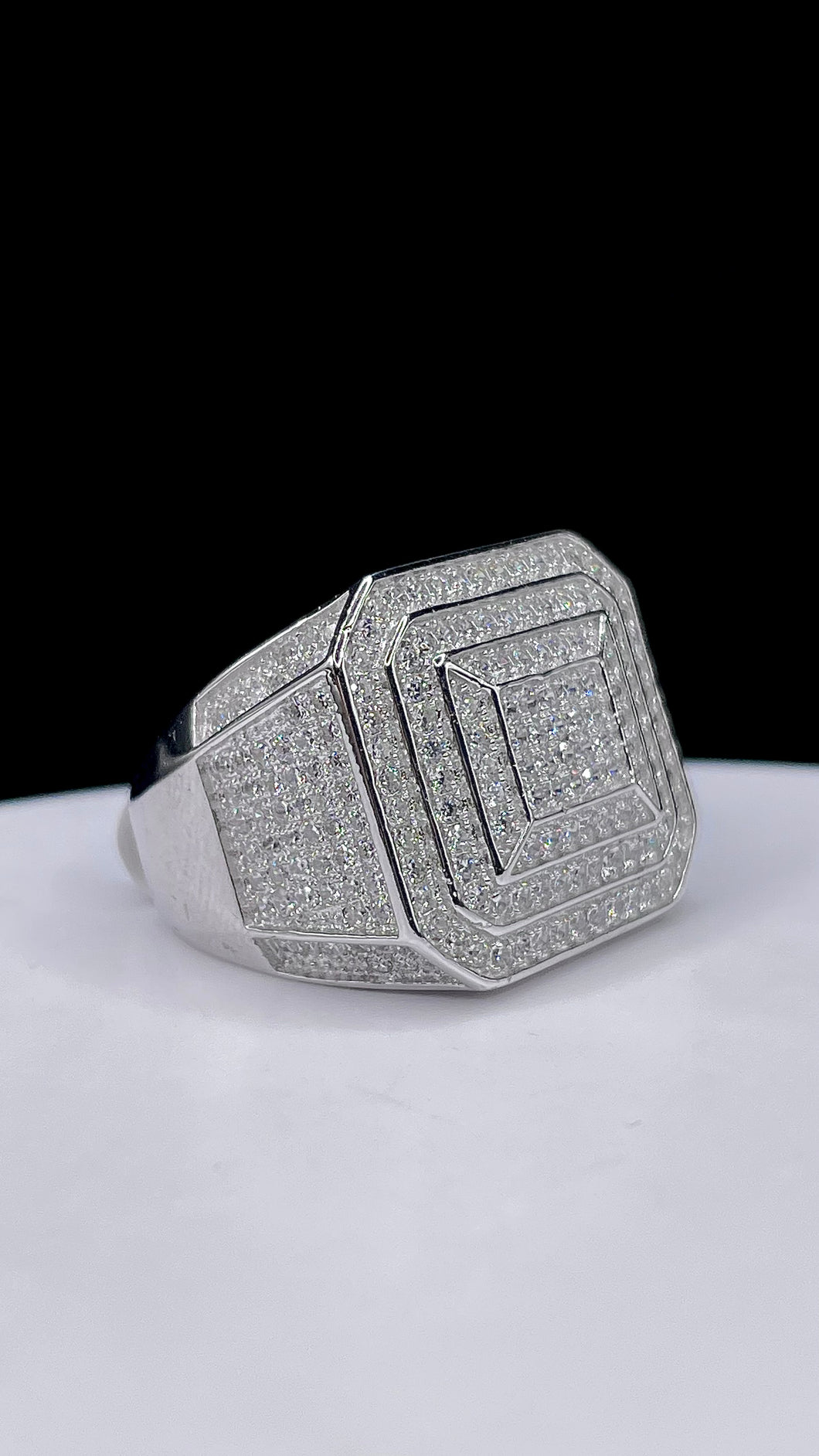 Men’s Square Shape Silver Ring With CZ