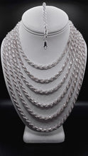 Load image into Gallery viewer, 5mm Solid Rope Chain/Bracelet In Silver