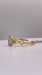 0.15 CT. Natural Diamond Heart Shape Ring In 10 KT Yellow Gold