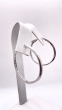 Load image into Gallery viewer, Women’s Silver Hoop Earrings In Silver With CZ