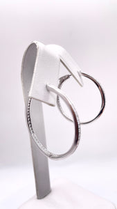 Women’s Silver Hoop Earrings In Silver With CZ