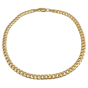 4.0mm Cuban Link Anklet In 10 KT Yellow Gold