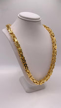 Load image into Gallery viewer, 7.5mm Solid 14 KT Yellow Gold Byzantine Link Chain
