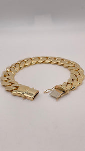 14.9mm Solid Miami Cuban Link Bracelet In 10 KT Yellow Gold