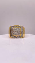 Load image into Gallery viewer, 0.70 CT. Natural Diamond Men’s Square Shape Ring In 10 KT Yellow Gold