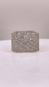 Men’s Square Shape Natural Diamond Ring In 10 KT Yellow Gold