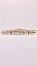 Load image into Gallery viewer, 10.01 CT. T.D.W Lab Grown Diamond Tennis Bracelet In 14 KT Yellow Gold
