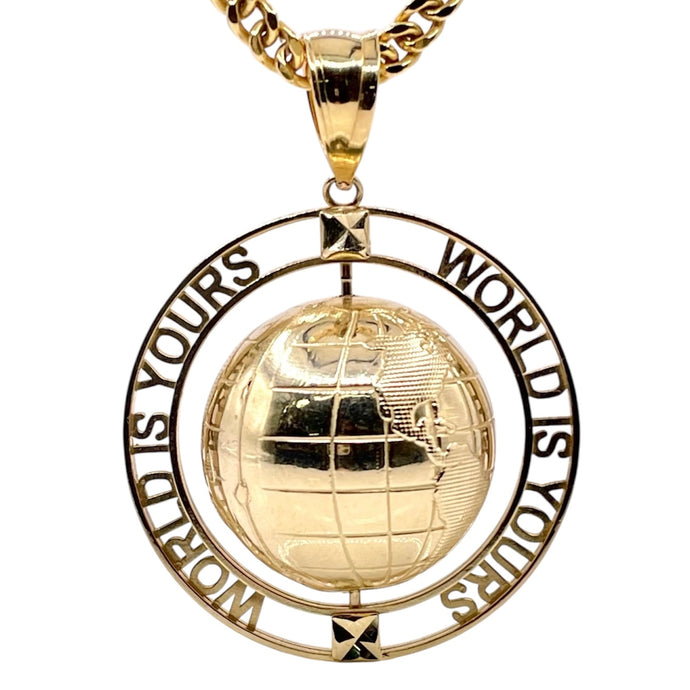World Is Yours Pendent In 10 KT Yellow Gold