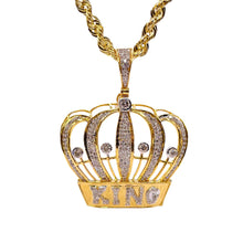 Load image into Gallery viewer, 1.32 CT. Natural Diamond King Crown Pendant In 10 KT Yellow Gold