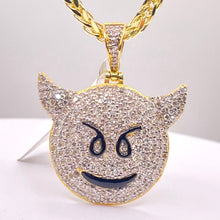 Load image into Gallery viewer, 1.71 CT. Natural Diamond Devil Emoji Pendant In 10 KT Yellow Gold