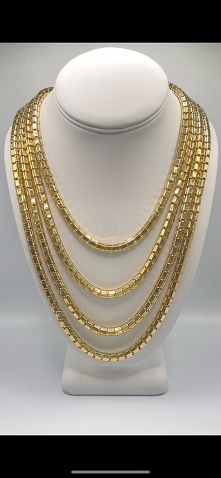 6mm 10 KT Yellow Gold Hollow Round Box Chain